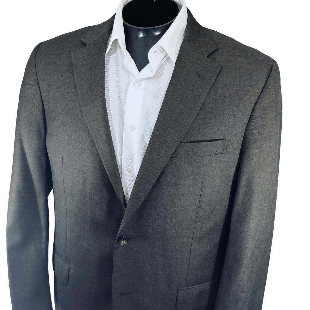Jos. A. Bank Sport Coat Mens 43L Gray Tailored Fit Wool Double Vent Blazer